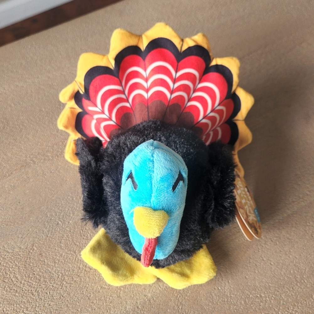 BarkBox Dog Toy Turkey Tom Thanksgiving 2022 Crinkle Squeak M/L (20+ Lbs) - Picture 3 of 6